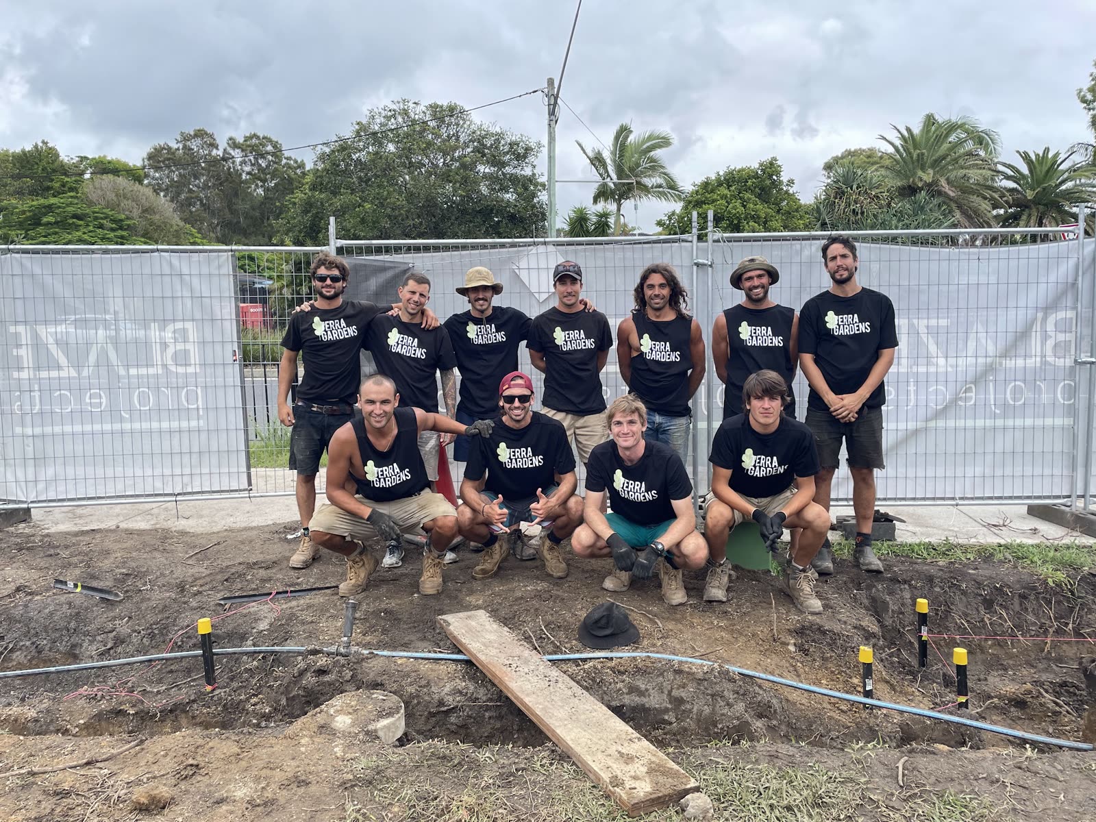 El equipo de Terra Gardens en obra